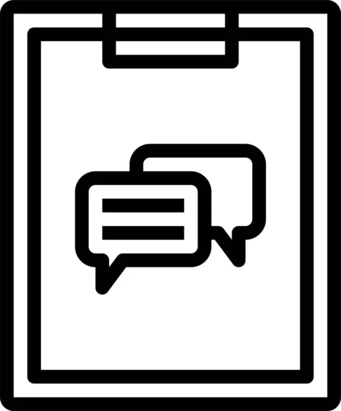 Business Chat Klembord Pictogram Grote Lijnen — Stockvector