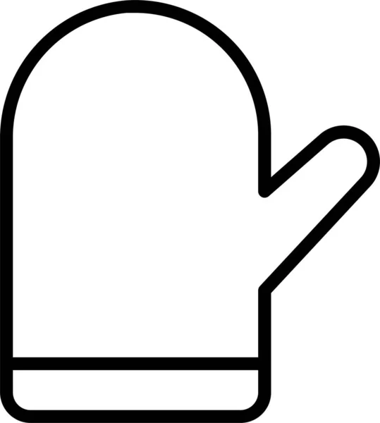 Rękawiczki Kuchnia Jedzenie Ikona Zarysie Stylu — Wektor stockowy