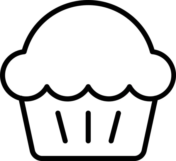 Postre Magdalena Icono Dulce Estilo Del Esquema — Vector de stock