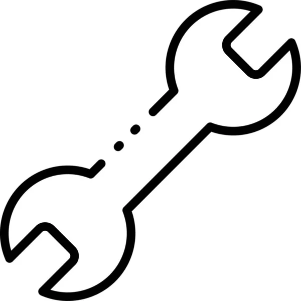 Spanner Wrench Work Icon Outline Style — Stock Vector