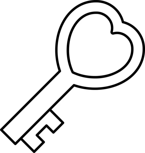 Liebe Schlüssel Herz Symbol — Stockvektor