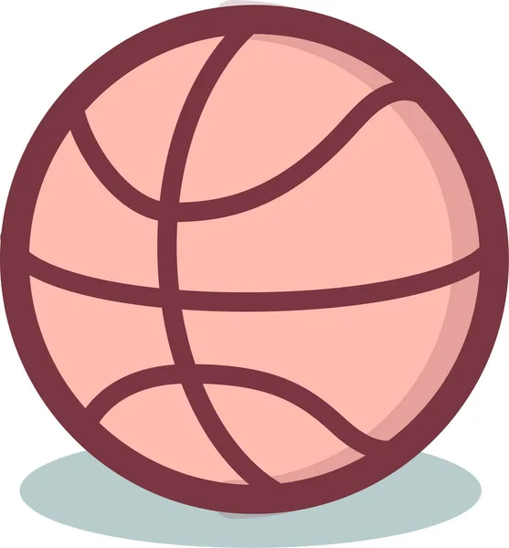 Balón Baloncesto Icono Del Juego Estilo Contorno Lleno — Archivo Imágenes Vectoriales