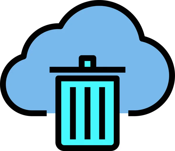 Cloud Daten Löschen Icon Stil Ausgefüllter Umrisse — Stockvektor