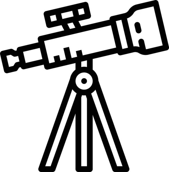 Icône Contour Télescope Observation Style Contour — Image vectorielle