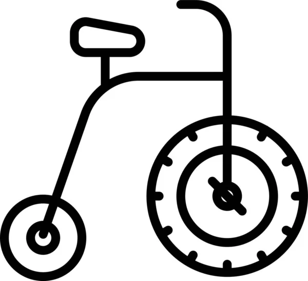 Bisiklet Gösterimi Simgesi Ana Hat Biçiminde — Stok Vektör