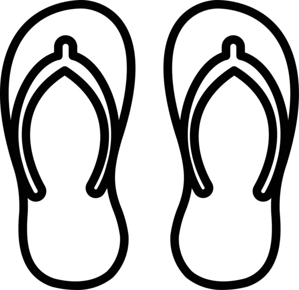 Flip Ikon Sepatu Flops Dalam Gaya Outline - Stok Vektor