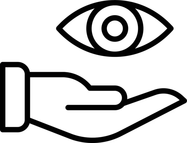 Hand Eye Safety Icon Outline Style — Stock Vector