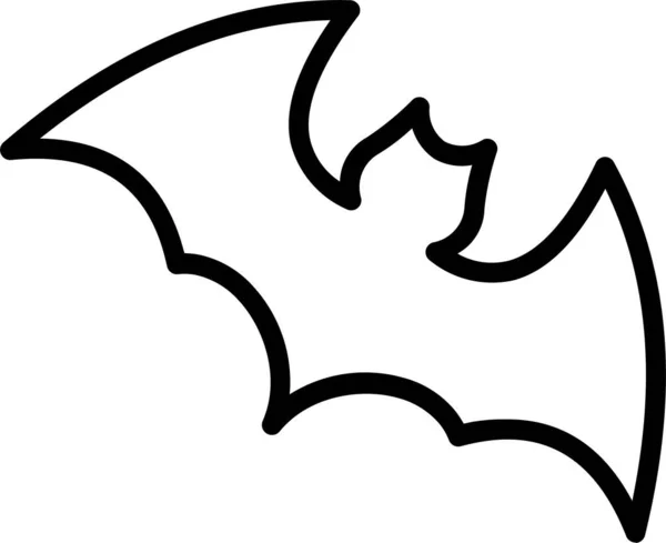 Bat Halloween Divoká Ikona Stylu Osnovy — Stockový vektor