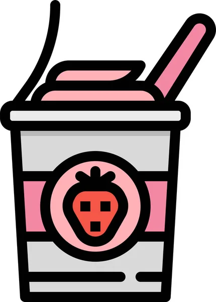 Room Dessert Ijs Pictogram — Stockvector