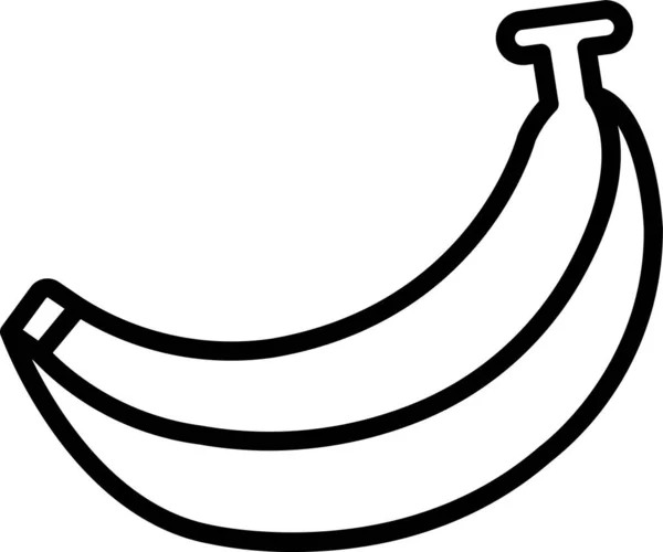 香蕉水果有机图标的轮廓风格 — 图库矢量图片