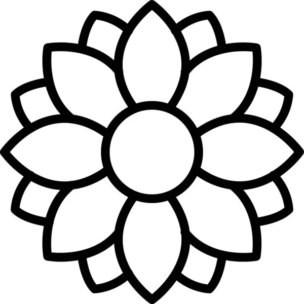 Цветок Цветок Икона Природы Стиле Наброска — стоковый вектор