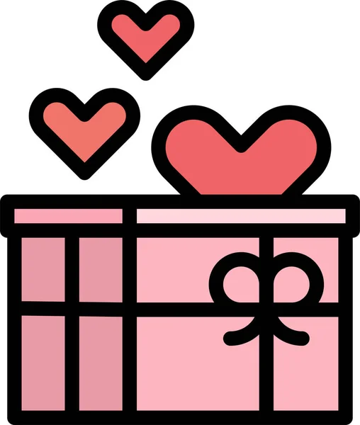 Birthday Boxes Gift Icon Filled Outline Style — Vetor de Stock