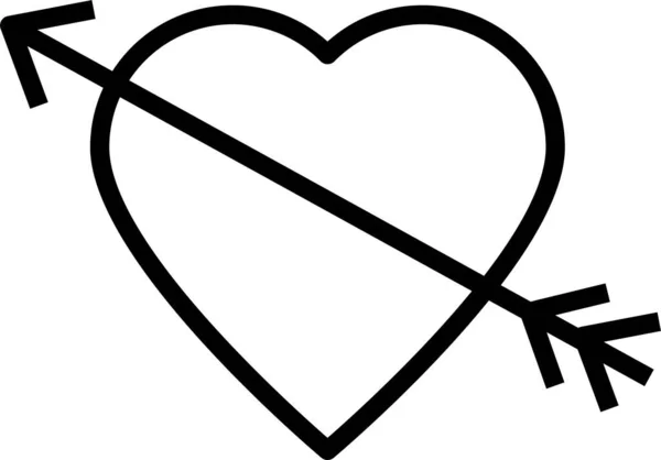 Love Arrow Icon Outline Style — стоковый вектор