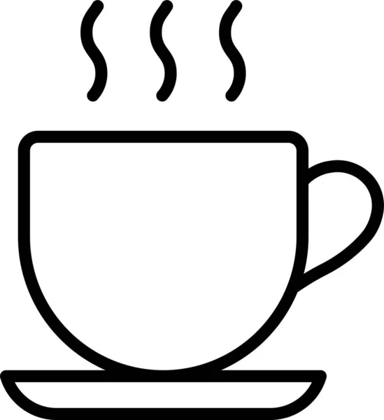 Teetasse Kaffee Ikone Umriss Stil — Stockvektor