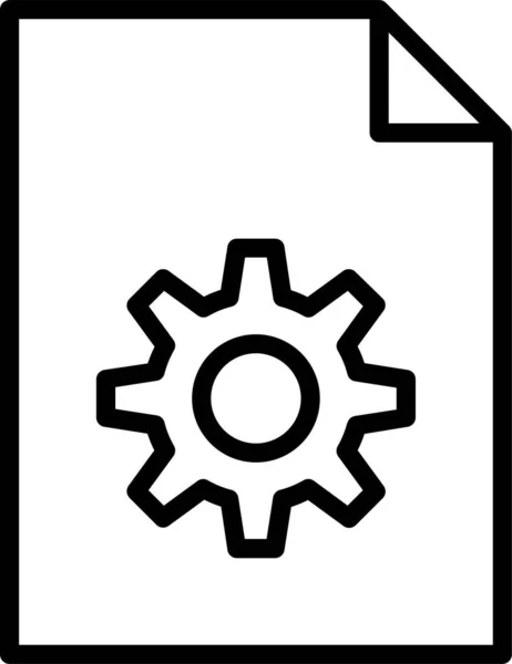 Configuration Files Gears Icon Outline Style — Stock Vector