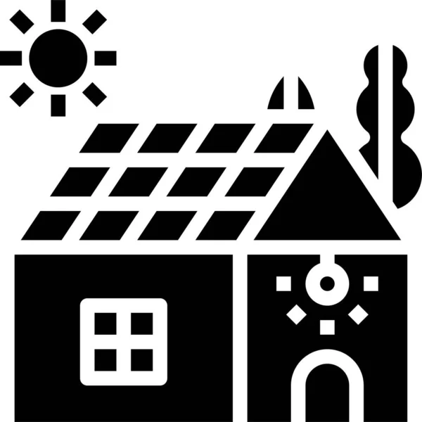 Icono Casa Energía Ecológica Categoría Ecología Ecologismo — Archivo Imágenes Vectoriales