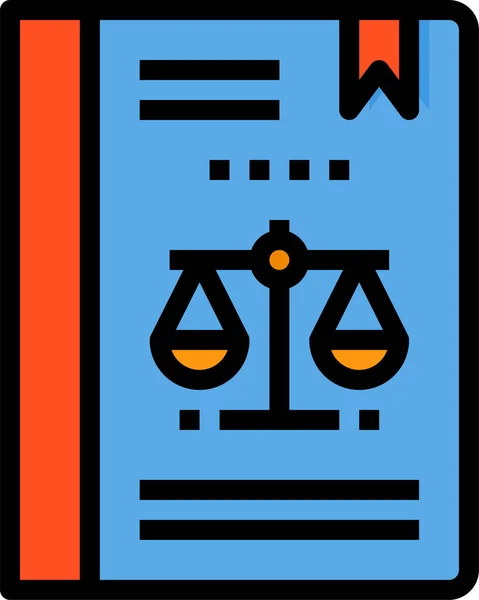 Βιβλίο Δικαστής Εικονίδιο Της Δικαιοσύνης Στυλ Γεμάτο Περίγραμμα — Διανυσματικό Αρχείο