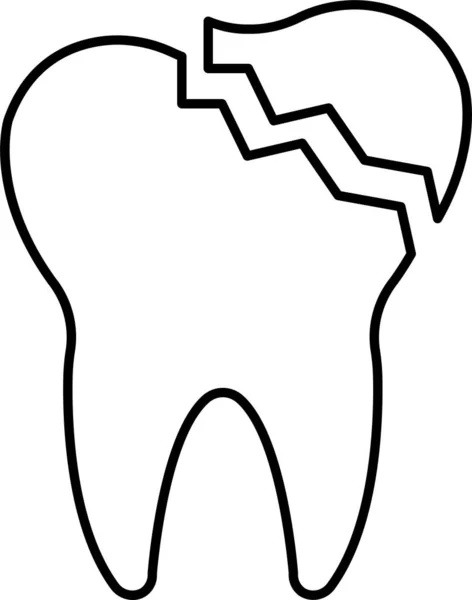 牙齿残破图标 — 图库矢量图片