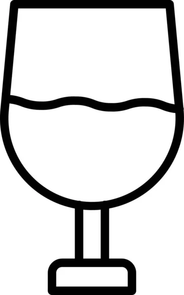 Vin Alcool Boisson Icône Dans Style Contour — Image vectorielle