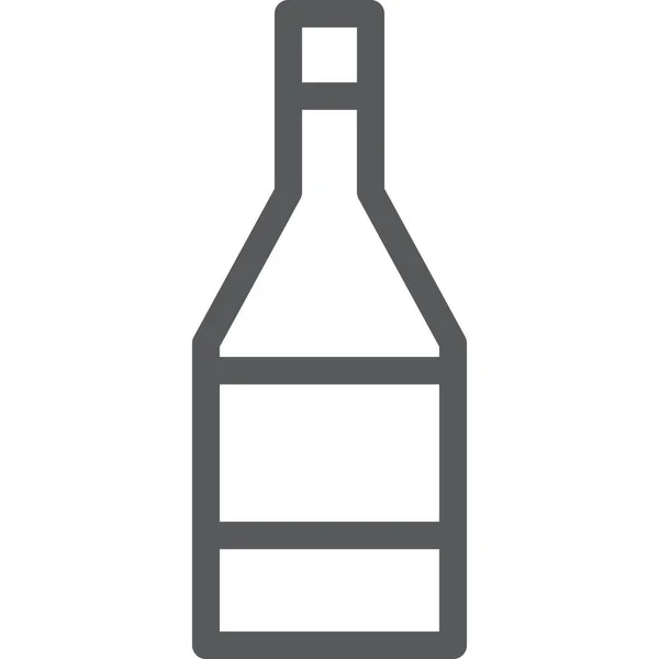 酒瓶酒精图标 轮廓风格 — 图库矢量图片