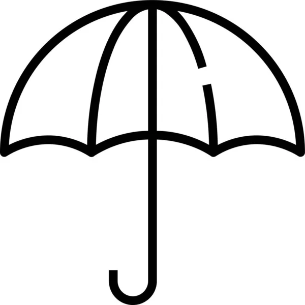 Şemsiye Yağmurlu Hava Simgesi Ana Hatlar Biçiminde — Stok Vektör