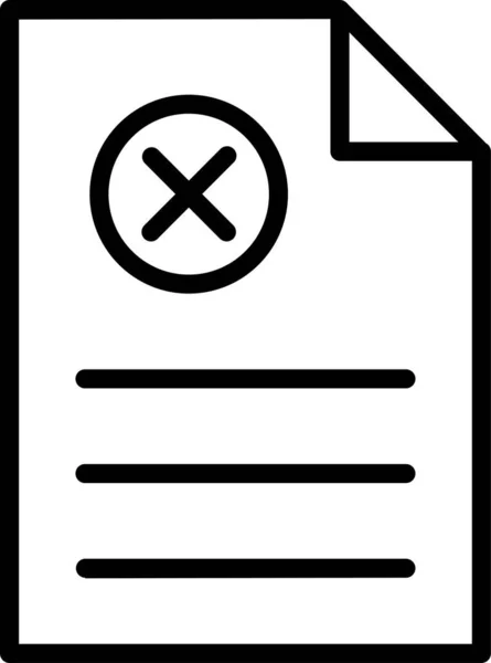 Papiertext Icon Umrissstil Löschen — Stockvektor