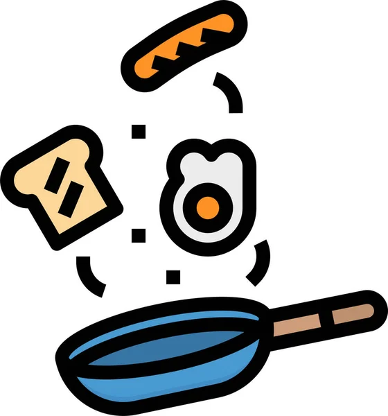 Иконка Едой Завтрака Стиле Заполненного Контура — стоковый вектор