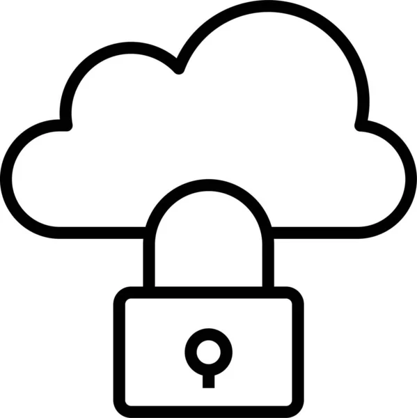 Ikona Blokady Prywatności Chmury — Wektor stockowy