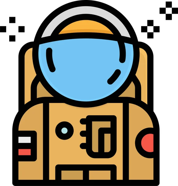 宇宙飛行士アバター男性のアイコンフルアウトラインスタイルで — ストックベクタ