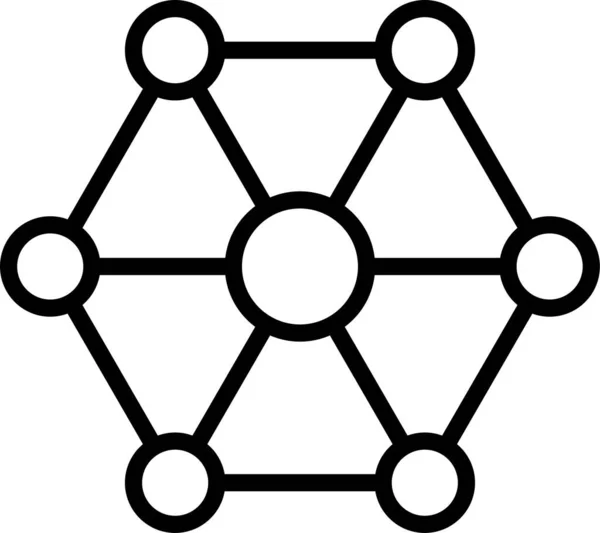 ネットワーク接続グループアイコンをアウトラインスタイルで — ストックベクタ