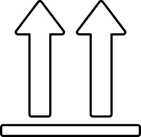 Pijlen Twee Pijl Pictogram Omtrek Stijl — Stockvector