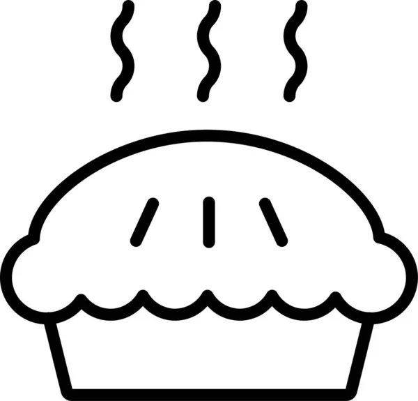 Pie Bakery Sweet Icon Outline Style — Stock Vector