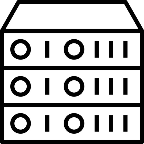Server Datenbank Speichersymbol Umrissstil — Stockvektor