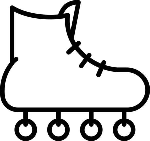 Patinaj Ayakkabısı Tekerlek Simgesi Taslak Biçiminde — Stok Vektör