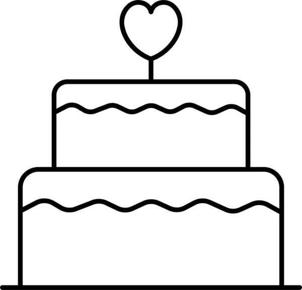 Икона Торта День Рождения — стоковый вектор