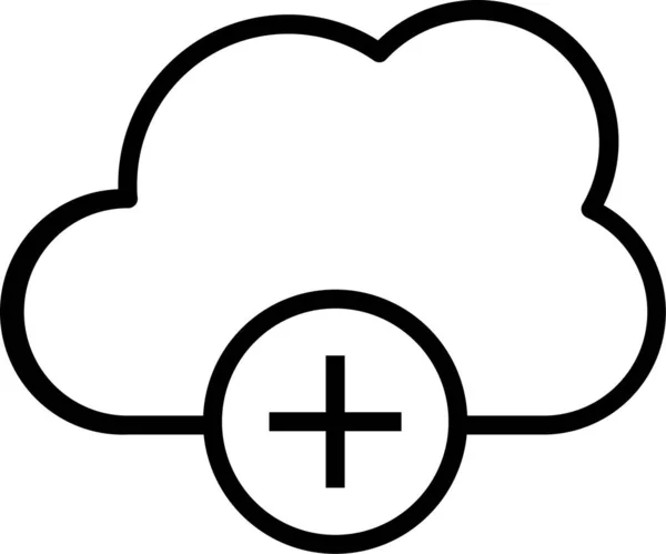 Значок Обчислень Хмарних Сховищ Стилі Контурів — стоковий вектор
