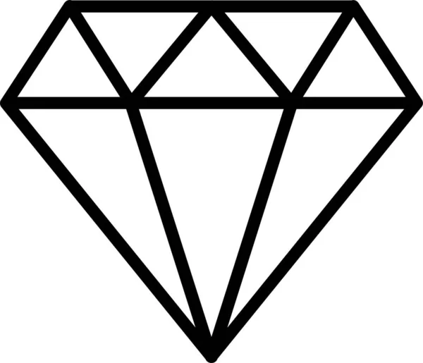Diamant Smycken Lyx Ikon Kontur Stil — Stock vektor
