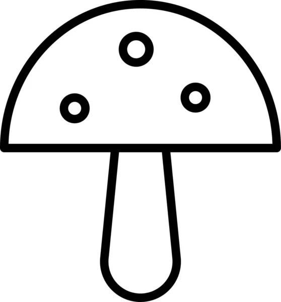 蘑菇食品自然图标的轮廓风格 — 图库矢量图片