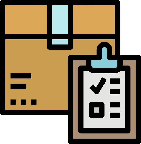 Box Klemmbrett Lieferung Symbol Versand Lieferung Und Erfüllung Kategorie — Stockvektor