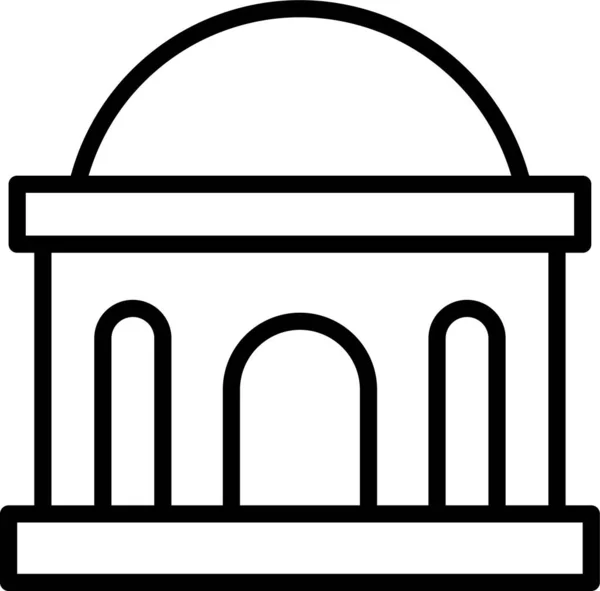 Icono Del Presidente Capital Monumento Estilo Esquema — Vector de stock