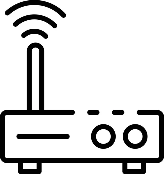 Icono Conexión Computadora Wifi Estilo Esquema — Vector de stock