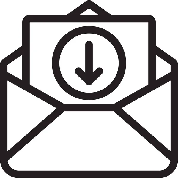 Ikona Stahování Mailů Stylu Osnovy — Stockový vektor
