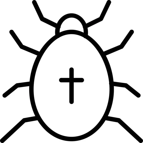 Bug Spider Insect Icon Outline Style — Stock Vector