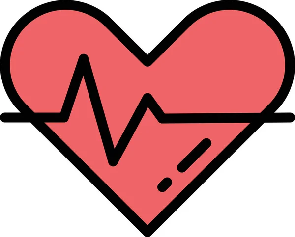 Gesundheit Gesundes Herz Symbol Ausgefülltem Outline Stil — Stockvektor