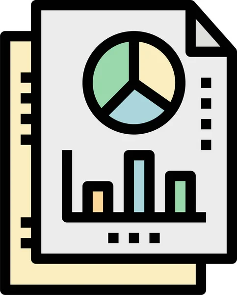 Ícone Arquivo Dados Gráfico Estilo Esboço Preenchido —  Vetores de Stock