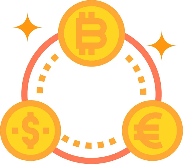 Bitcoin Business Currency Icon Flat Style — Stock Vector