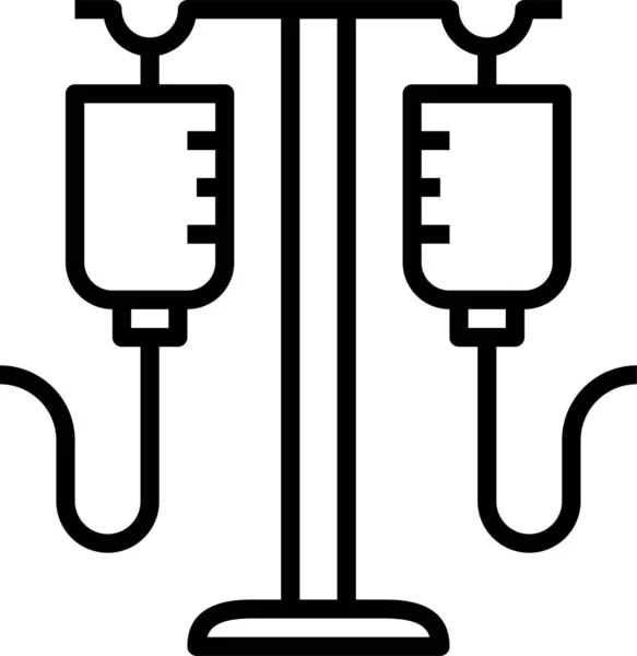 Icône Clinique Hôpital Perfusion Dans Style Contour — Image vectorielle