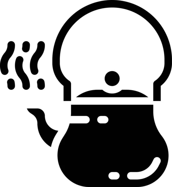 Coffee Kettle Pot Icon Solid Style — Stock Vector