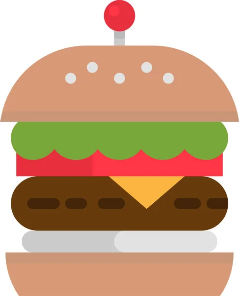 Junk Hamburger Sandwich Icona — Vettoriale Stock