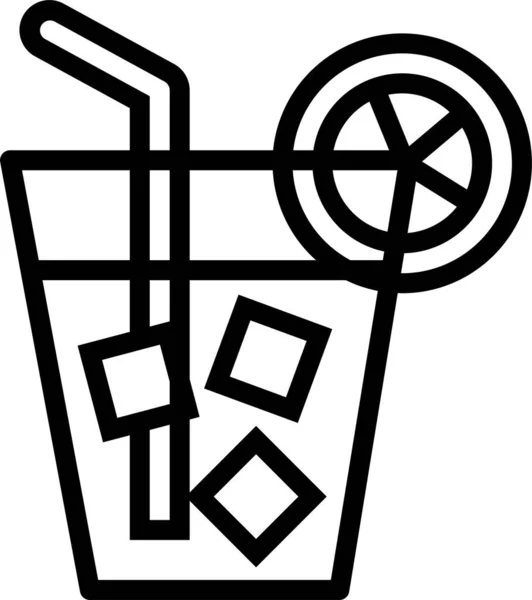 Drink Frisches Gesundes Symbol Outline Stil — Stockvektor